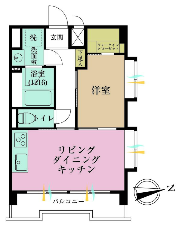 その他 1LDK、専有面積35m2、バルコニー面積6.27m2