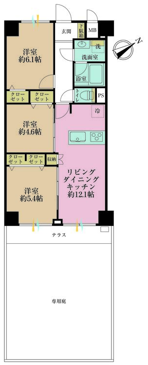 その他 3LDK、専有面積62.72m2