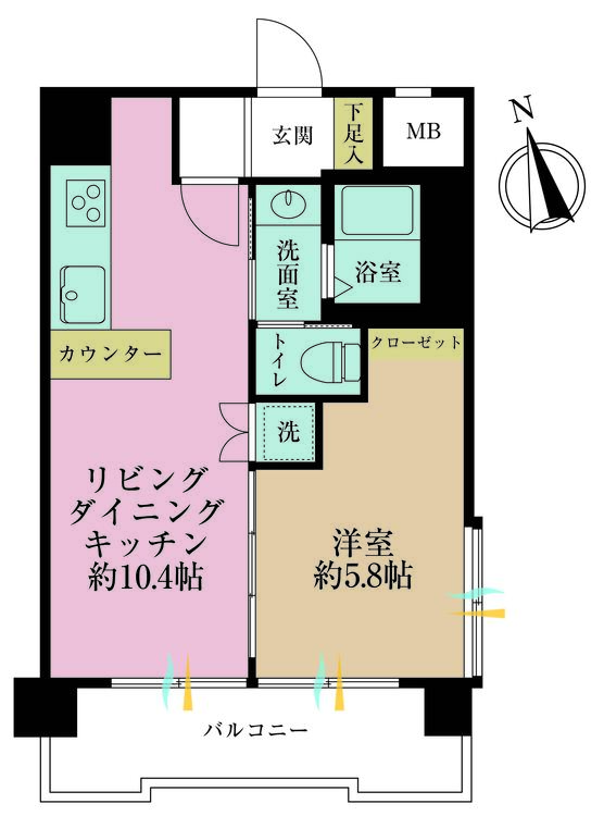 その他 1LDK、専有面積35.7m2、バルコニー面積7.11m2
