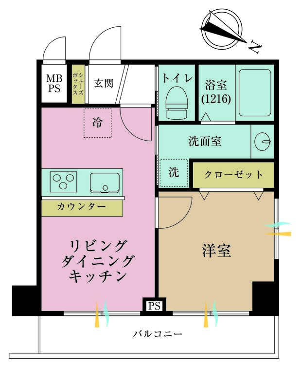 その他 1LDK、専有面積30.78m2、バルコニー面積5.4m2