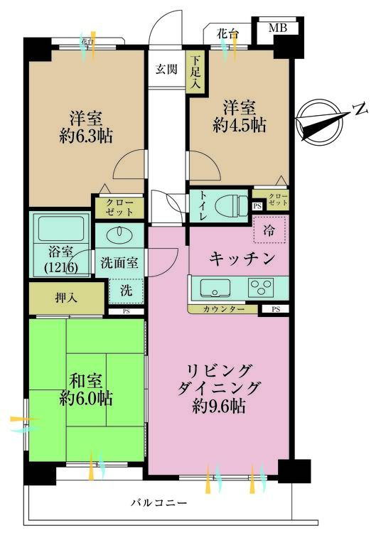 その他 3LDK、専有面積61.79m2
