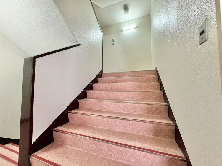 その他 共用部の階段です。明るく清潔に管理されています。