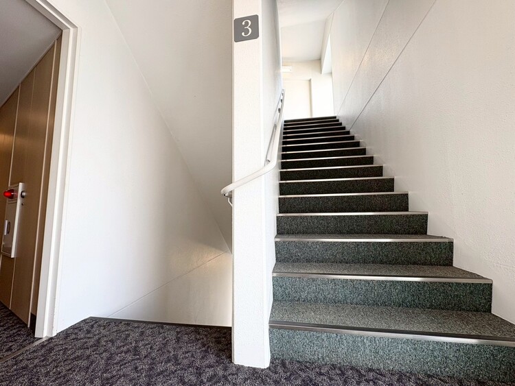 その他 共用部の階段です。明るく清潔に管理されています。