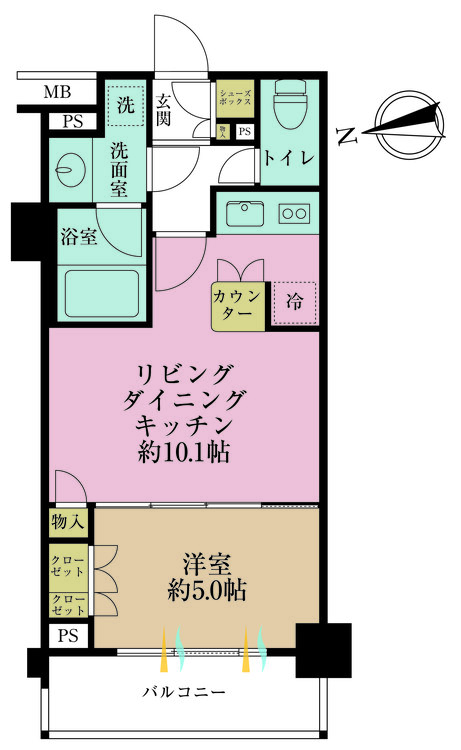 その他 1LDK、専有面積37.23m2、バルコニー面積5.52m2