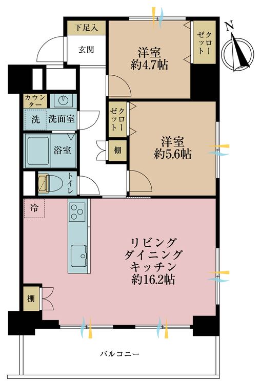 その他 2LDK、専有面積55.03? 