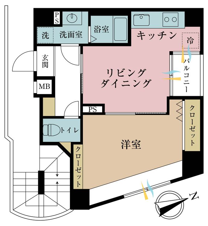 その他 1LDK、専有面積40.67m2、バルコニー面積2.04m2