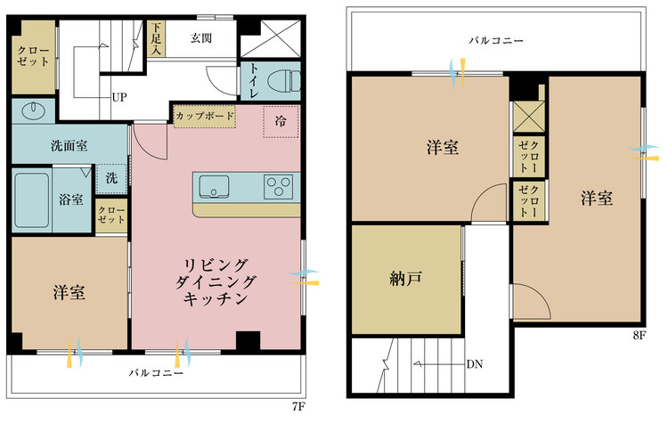 その他 3LDK+S（納戸）、専有面積71.12m2、バルコニー面積22.55m2