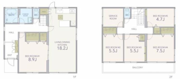 間取り 広々とした18帖以上のリビングで、快適なくつろぎを実現。