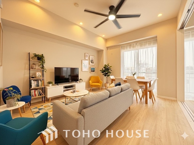 内装 ＊配置してある家具や小物はCGによるイメージ画像です。食事と楽しい会話が始まる場所。話に夢中になりすぎて、ついつい時を忘れ、夜半過ぎになってしまう。そんな束の間の幸せを感じさせてくれます。