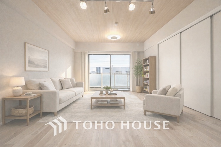 内装 【LIVING】◆煌びやか◆愛おしい家族との団欒の時間をより一層幸せなものに感じさせる煌びやかなLDK。輝かしい毎日が待っています。※この画像の家具の配置には、CGによる加工を施しております。