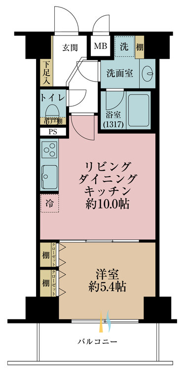 その他 1LDK、専有面積39.33m2、バルコニー面積5.74m2