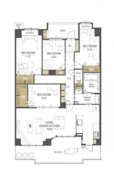間取り 動線の良い間取りは住む人の使いやすさを一番に考えた設計です！計算されたゆとりとひかりが空間を演出！！永く住むを念頭に日々変化していくライフスタイルにも対応できるように思いやりのつまった間取りです！ 