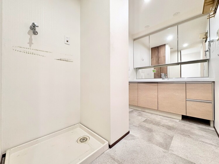 洗面 清潔感と心地よさを重視した、上質感漂うパウダールーム。