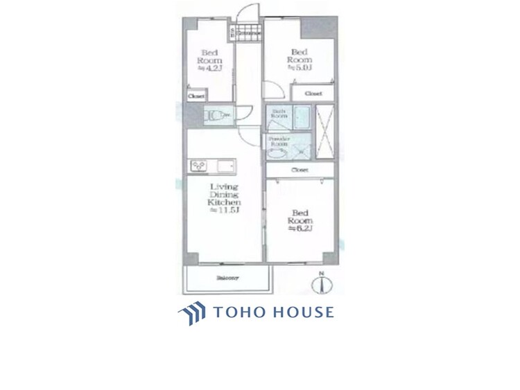 間取り ◆居心地のいい暮らし◆には欠かせない眩い採光。ゆったりとした幅の窓からこの空間に降り注ぐ採光が絶えない。明るいリビングこそ居心地のいい暮らしが待っているのだと思う。