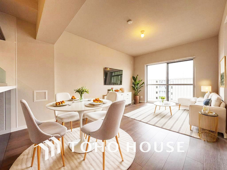 内装 明るいLDKは自然と家族が集まるコミュニケーションの場所に（家具は全てCGです）