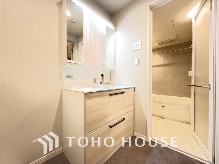 洗面 清潔感のある洗面室