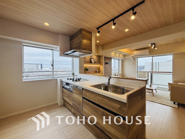 キッチン シンプルな部屋の雰囲気に溶け合うナチュラルキッチン