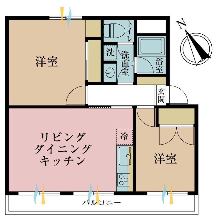 その他 2LDK、専有面積46.09m2