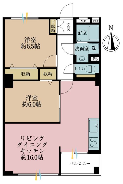 その他 2LDK、専有面積58.89m2、バルコニー面積3.48m2