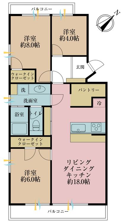 その他 3LDK、専有面積79.09m2、バルコニー面積11.28m2