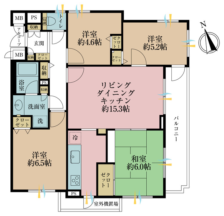 その他 4LDK、専有面積82.57m2、バルコニー面積9.21m2