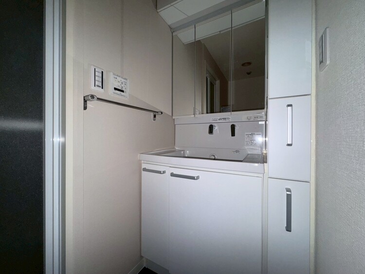 洗面 何かと物が増える場所だからこそ、スッキリと見映えの良い空間に。