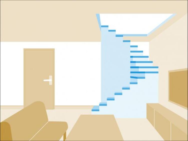 設備 リビングイン階段により、ご家族が顔を合わせる機会が増え、会話が弾みます。またリビングと階段が一体化することで、天井が高く見えたり、開放的で明るい雰囲気が生まれます。
