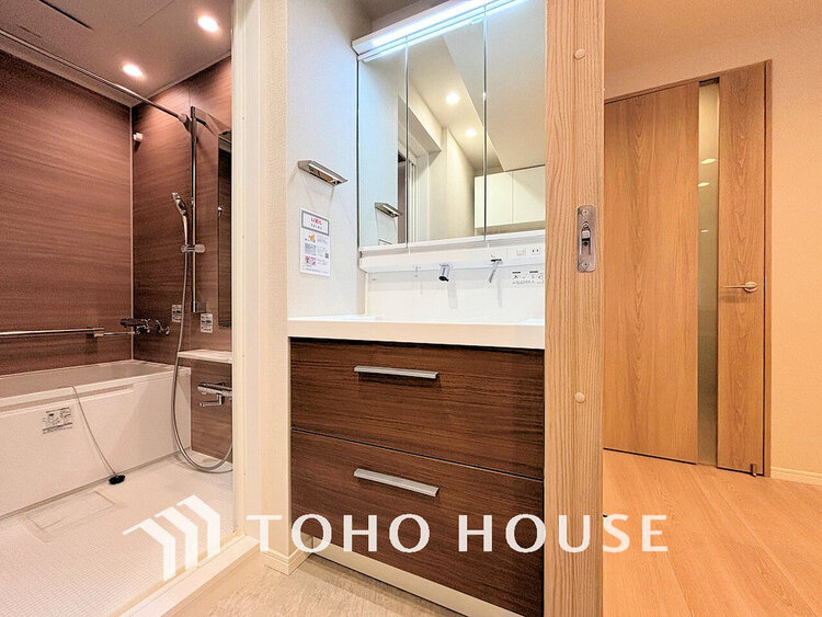 洗面 清潔感のある洗面室