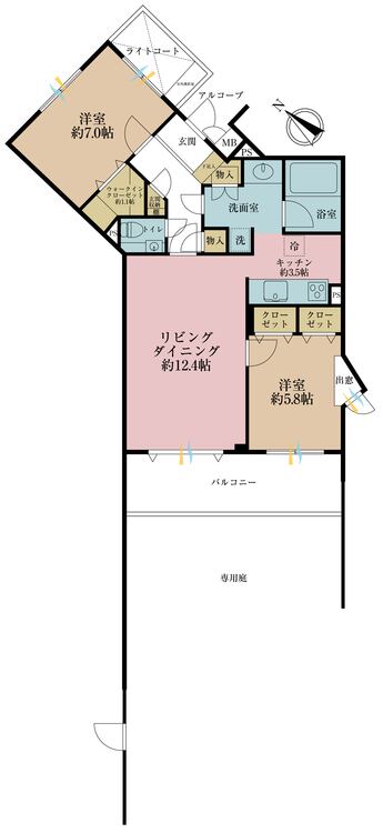 その他 2LDK、専有面積68.09m2