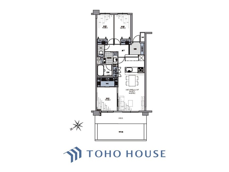 間取り 【Floor Plan】数字ではなく、ここから始まる暮らしの設計図。それぞれの時間と、重なり合う時間。動線や家具配置までイメージしやすい整った間取りです。