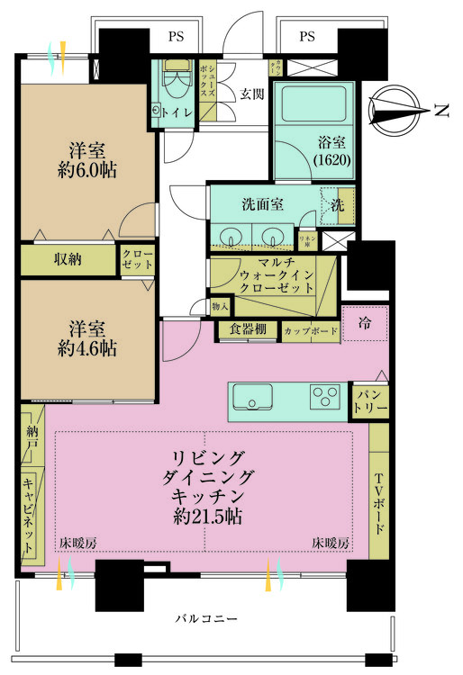 その他 2LDK、専有面積81.2m2、バルコニー面積11.3m2