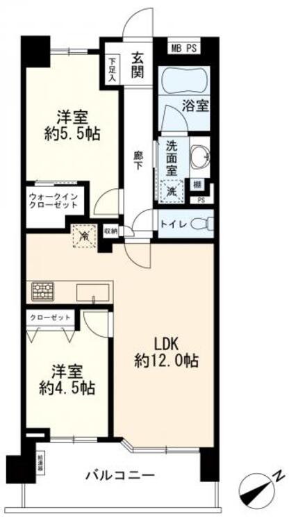 間取り 間取図　２ＬＤＫ
