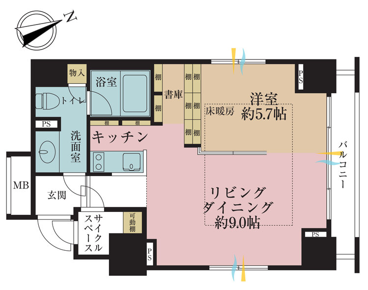 その他 1LDK、専有面積41.04m2、バルコニー面積4.04m2