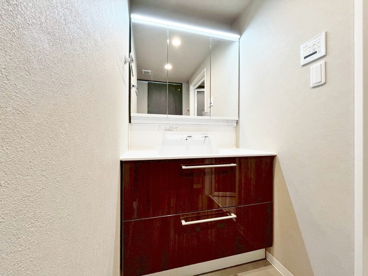 洗面 清潔感と心地よさを重視した、上質感漂うパウダールーム。