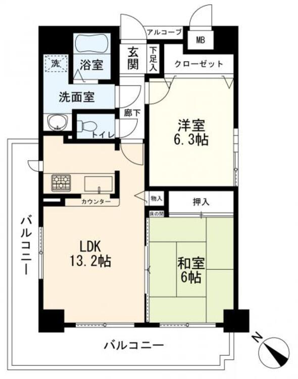 間取り 間取図　２ＬＤＫ