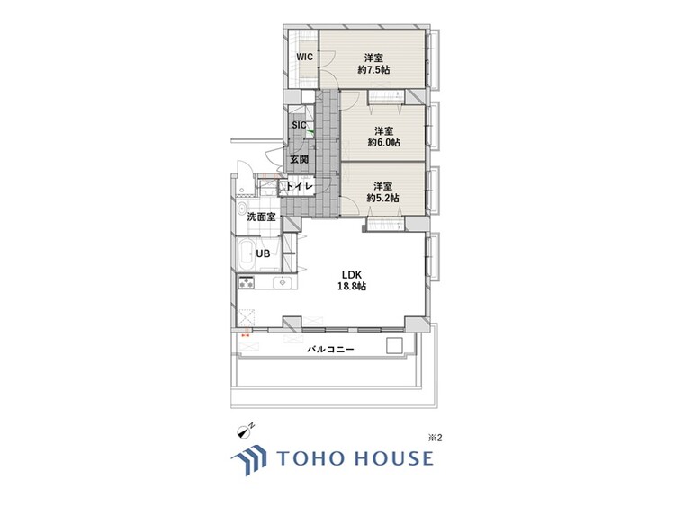 間取り ◆居心地のいい暮らし◆には欠かせない眩い採光。ゆったりとした幅の窓からこの空間に降り注ぐ採光が絶えない。明るいリビングこそ居心地のいい暮らしが待っているのだと思う。