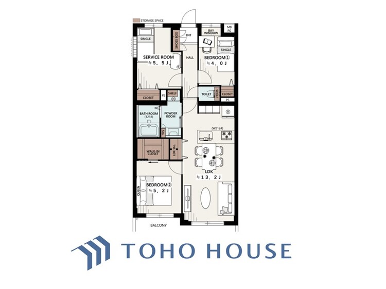 間取り 【Floor Plan】数字ではなく、ここから始まる暮らしの設計図。それぞれの時間と、重なり合う時間。動線や家具配置までイメージしやすい整った間取りです。
