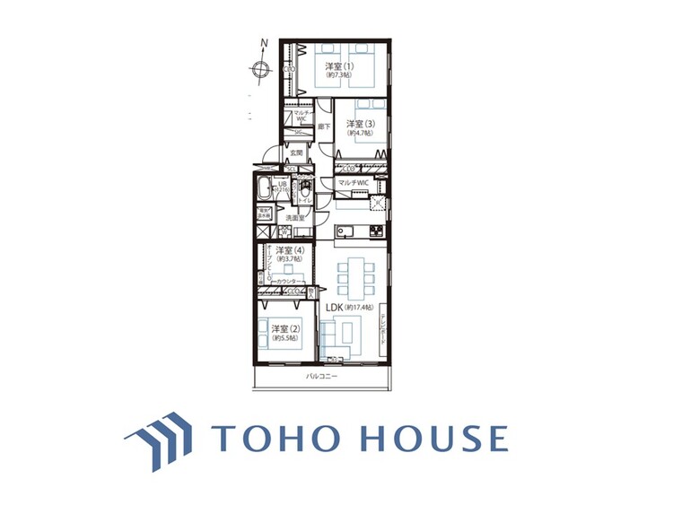 間取り 【Floor Plan】数字ではなく、ここから始まる暮らしの設計図。それぞれの時間と、重なり合う時間。動線や家具配置までイメージしやすい整った間取りです。