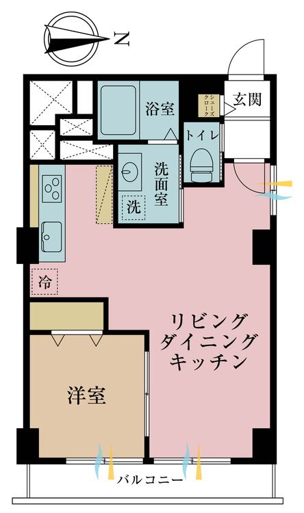 その他 1LDK、専有面積45.8m2、バルコニー面積5.97m2