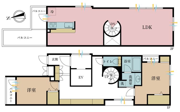 その他 2LDK、専有面積105.41m2、バルコニー面積5.9m2