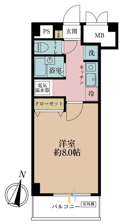 その他 1K、専有面積26.56m2、バルコニー面積3.57m2