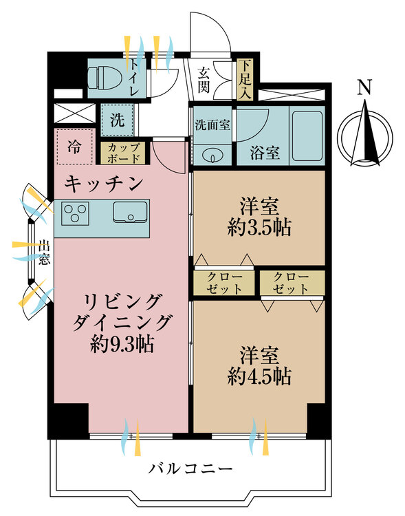 その他 2LDK、専有面積40.06m2、バルコニー面積7.1m2