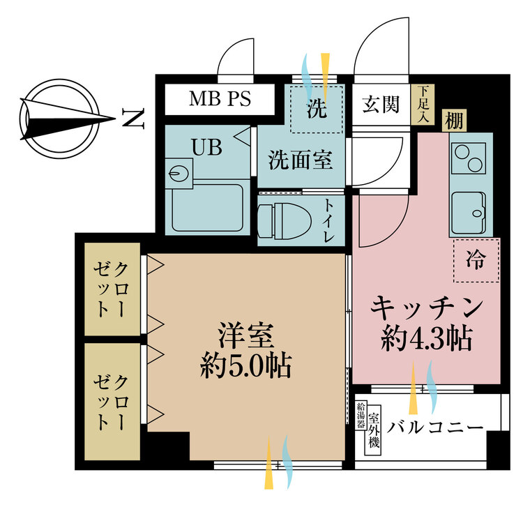 その他 1K、専有面積29.01m2、バルコニー面積2.2m2
