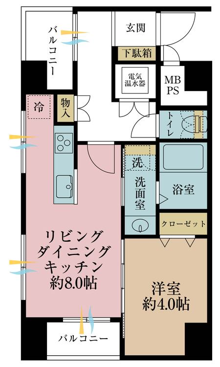 その他 1LDK、専有面積35.28m2、バルコニー面積5.4m2
