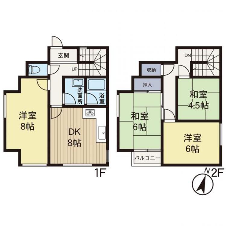 間取り 【間取り図】南向きで陽当たりの良い間取りです♪