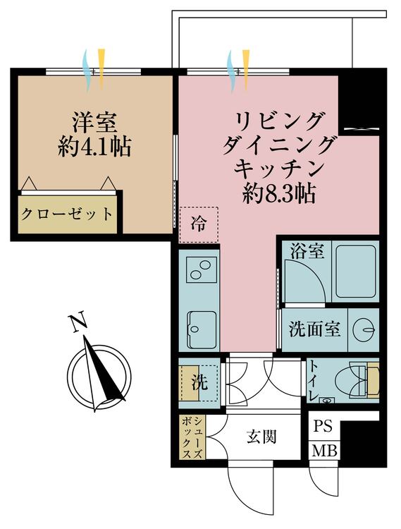その他 1LDK、専有面積30.14m2、バルコニー面積3m2