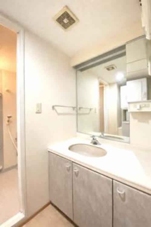 洗面 ワイドな洗面台は収納力もあり、いつでもすっきりとした洗面室に。（CG加工済み・2月25日撮影）