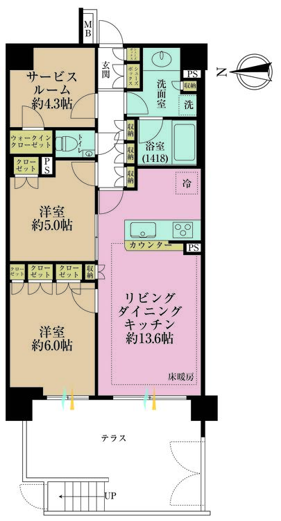 その他 2LDK+S（納戸）、専有面積65.4m2
