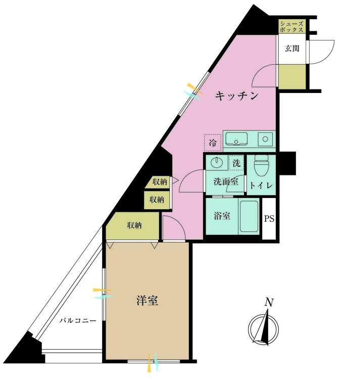 その他 1K、専有面積38.03m2、バルコニー面積6.75m2