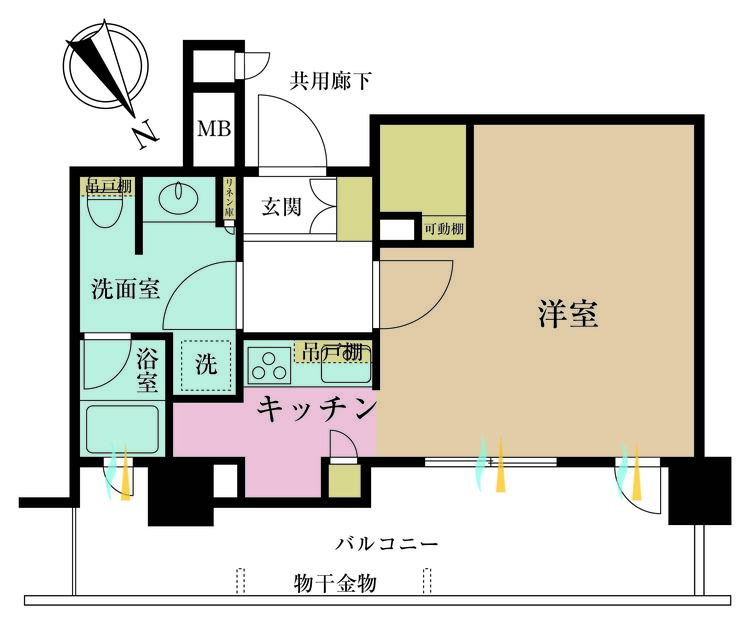 その他 1K、専有面積36.18m2、バルコニー面積13.77m2